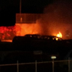 incendio all'autoparco