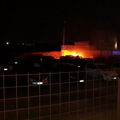 incendio all'autoparco