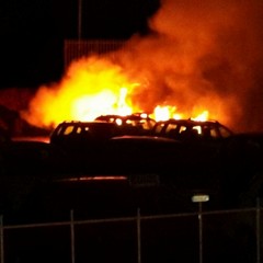 incendio all'autoparco