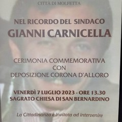 cerimonia commemorativa Gianni Carnicella Molfetta