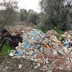 Scarti edili tra gli ulivi di Molfetta, scovata una discarica abusiva