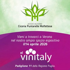 L'Associazione per la Valorizzazione e la Promozione della Cicoria Puntarelle Molfettese approda al Vinitaly