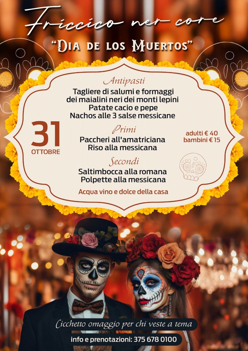 Loc Dia de los Muertos Friccico ner core ottobre