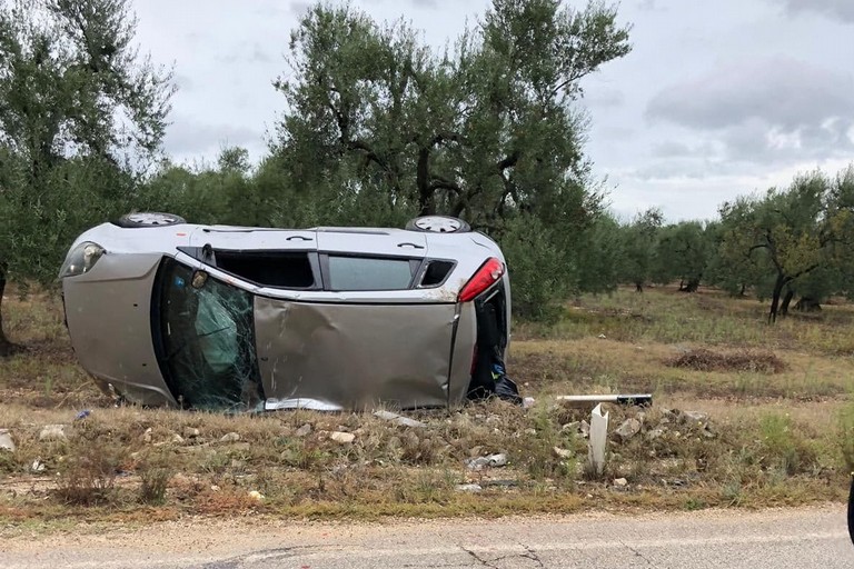 L'incidente stradale avvenuto sulla strada provinciale 55