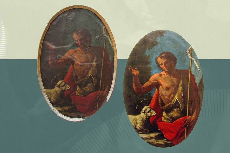 Restauro della tela settecentesca di San Giovanni Battista