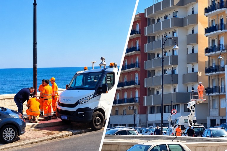 Lungomare Colonna, al via le ispezioni sui pali della pubblica illuminazione