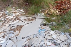 Discarica abusiva: abbandonati fra gli ulivi gli scarti dell'edilizia