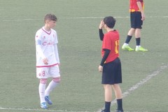 Simone Paparella trascinatore del Bari U13 nel pareggio contro il Napoli