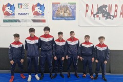 Il team Palomba Francesco in partenza per il campionato italiano under 15 di lotta libera