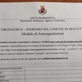 Coronavirus, ecco il modulo di autosegnalazione per chi è rientrato a Molfetta