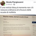 Domani scuole aperte a Molfetta, virale una fake news