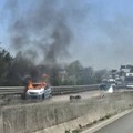 Auto prende fuoco sulla SS16 bis all'altezza di Molfetta