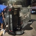 Paura in via Cozzoli: si ribalta un'auto