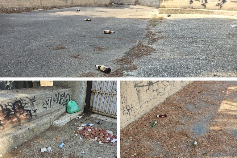Rifiuti e vandalismo in via Generale dalla Chiesa