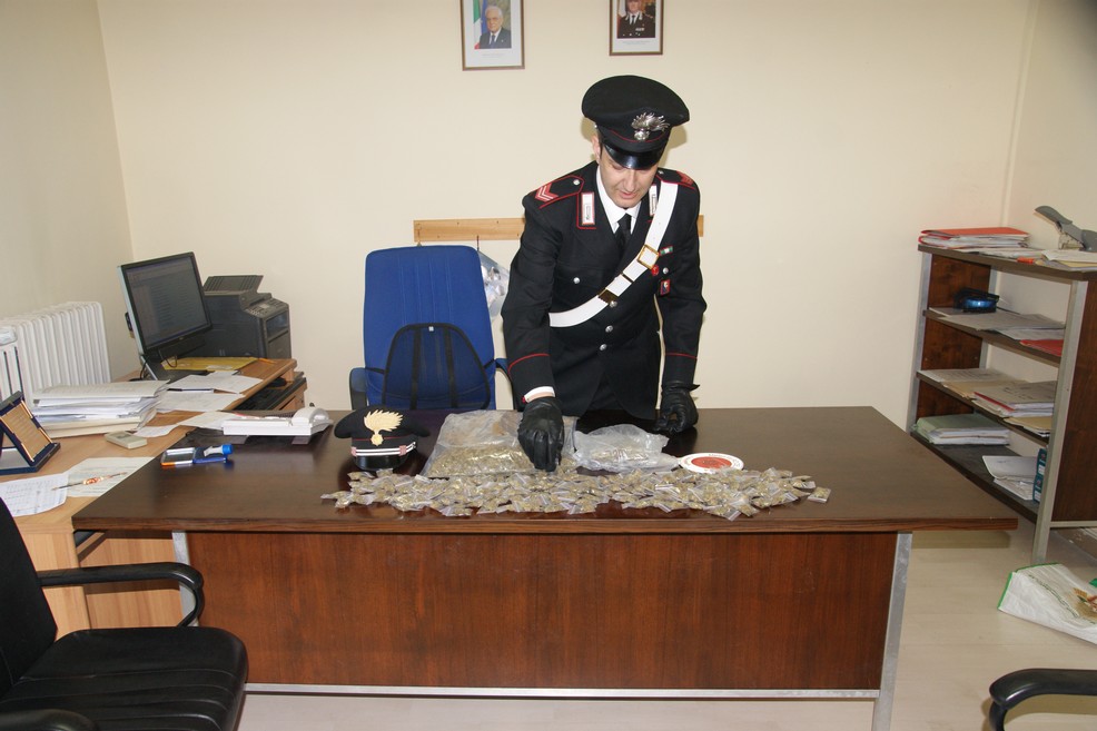 La droga sequestrata dai Carabinieri