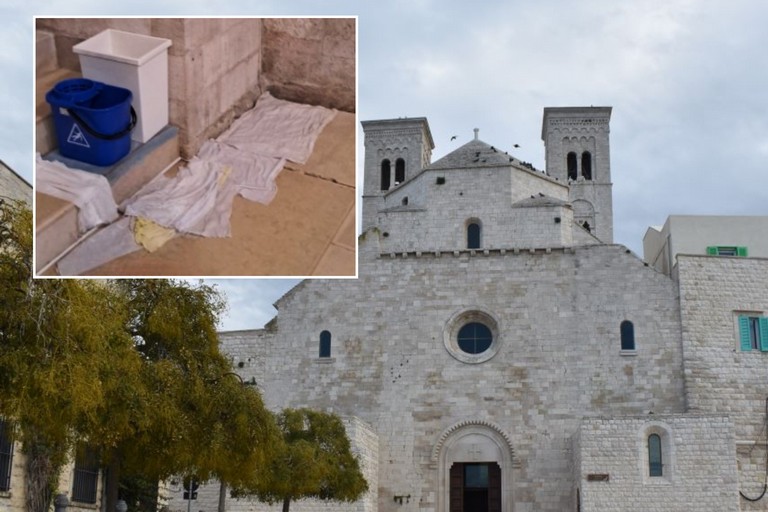 Maltempo a Molfetta: infiltrazioni d’acqua nel Duomo. Pavimento allagato