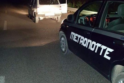 La Fiat Panda recuperata dalla Metronotte