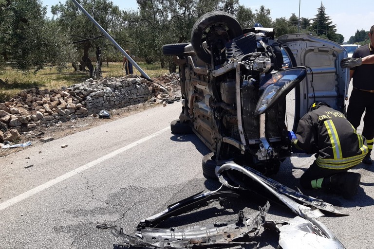 L'incidente stradale avvenuto sulla strada provinciale 112