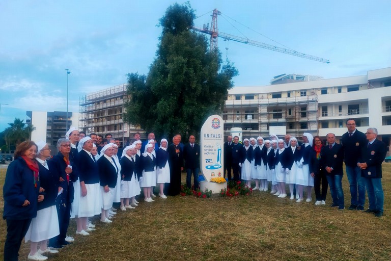 L'inaugurazione della stele UNITALSI