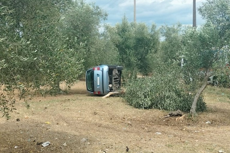 L'incidente stradale avvenuto sulla strada provinciale 55