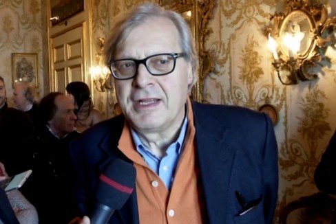 Vittorio Sgarbi visita Palazzo Poli