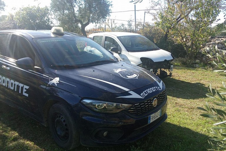 La Fiat Panda recuperata dalla Metronotte