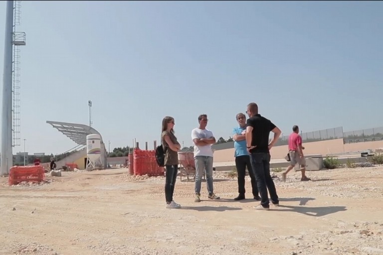 Minervini sul cantiere pista atletica