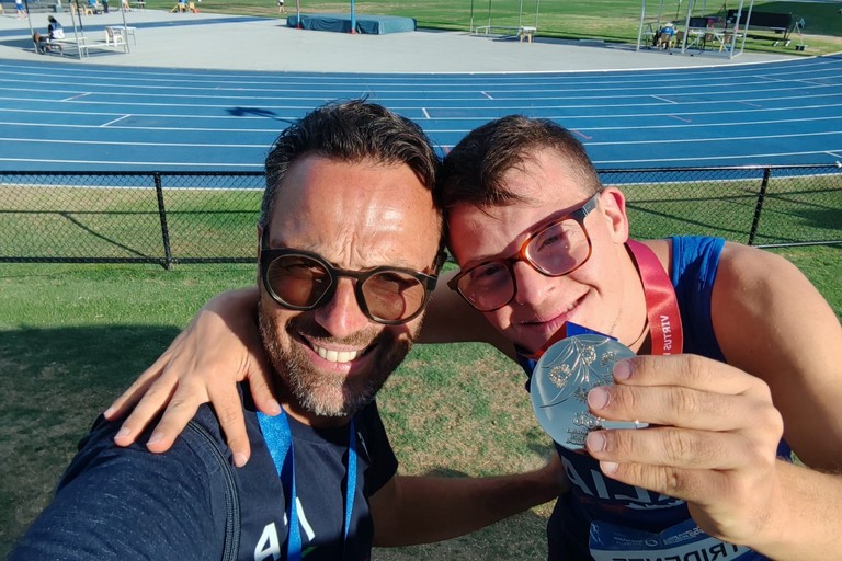 Pietro Camporeale e l’atleta Enrico Pio Tridente